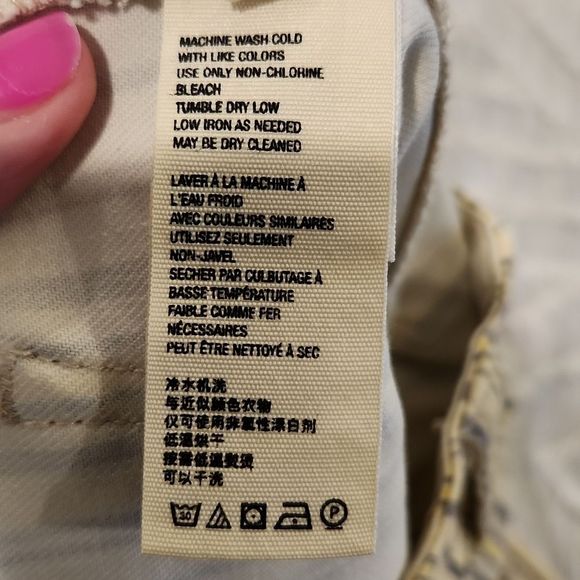 Free People yellow striped, frayed hem kick boot jeans size 27! - Picture 4 of 12